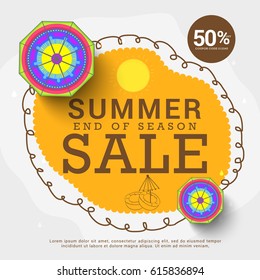 Summer sale banner or sale poster background.