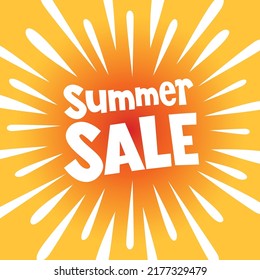 summer sale banner poster with burst explosion