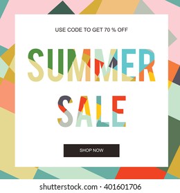 Summer Sale Banner, Sale Poster, Floral card, Vector illustration.