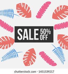 Summer Sale Banner and Poster for Social Media Use. Trendy and Modern Deisgn.