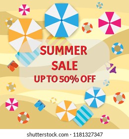 summer sale banner promotion with template vector design