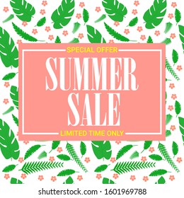 Summer sale banner. Promotion banner. vector illustration