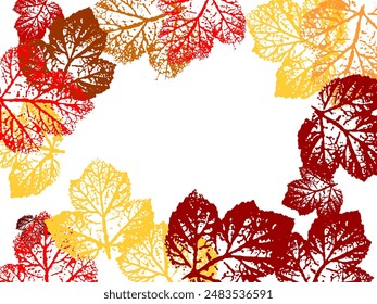 Summer sale banner with scattered green leaves foliage on white checkered background.  Stylish tree foliage vector september seasonal background.
