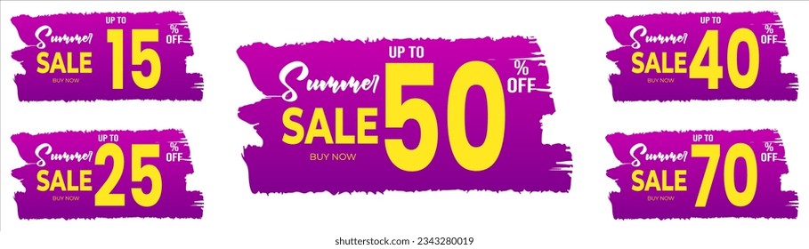 Summer sale banner set Tropical summer promotional template Special offer for social network stories collection. EPS 10