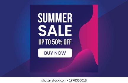 Summer Sale Banner suitable for social media posts, mobile apps, banners design and web ads. Vector fashion backgrounds.