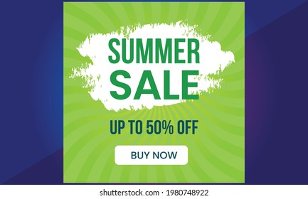 Summer Sale Banner suitable for social media posts, mobile apps, banners design and web ads. Vector fashion backgrounds.