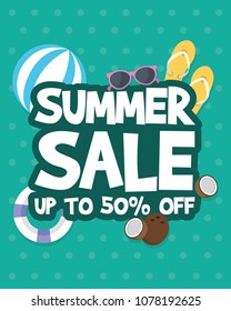 Summer sale banner template background