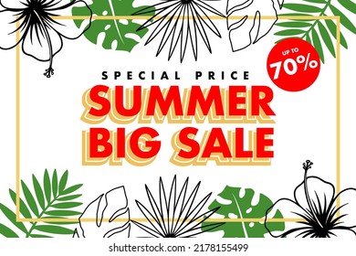 Summer sale banner template background design
