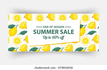 Summer sale banner template, Summer sale bright background for your advertisement, Vector illustration