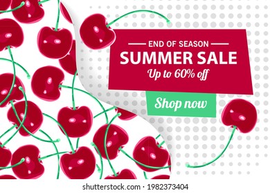 Summer sale banner template, Summer sale bright background for your advertisement, Vector illustration