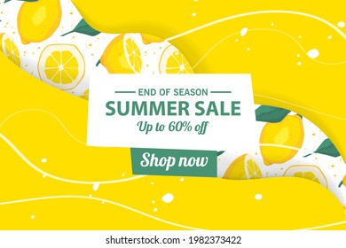 Summer sale banner template, Summer sale bright background for your advertisement, Vector illustration