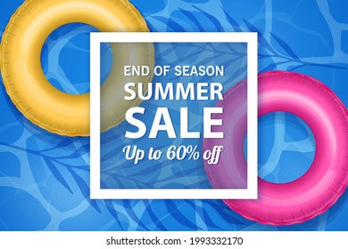 Summer sale banner template, Summer sale bright background for your advertisement, Vector illustration