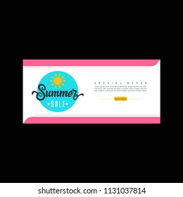 Summer sale. Sale banner template. Colorful brochure design. Facebook Cover. Facebook banner. Gift card. Sale voucher.