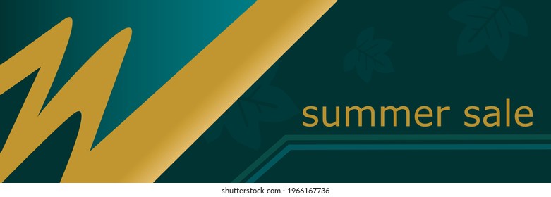 Summer sale banner template consisting of leaves and modern style. Stylish fashion frames.