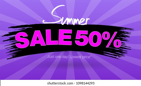 Summer Sale banner template design. layout design. End of season special offer banner. Vector illustration.