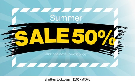 Summer Sale banner template design. layout design. End of season special offer banner. Vector illustration.