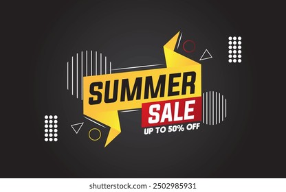 summer sale banner template design, social media web banner template.