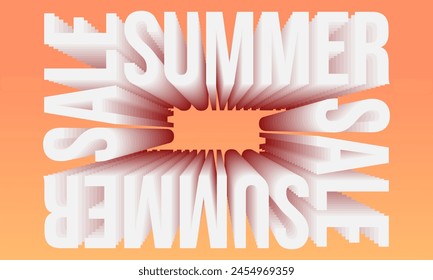 Summer sale banner template. Geometric background with summer sale text.Vector illustration in minimalistic style for posters, cover art,promotion flyer, promo banner EPS10.