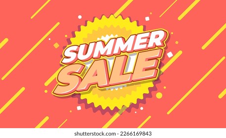 Summer sale sale banner template. Online marketing banner , shopping day, discount holiday deal. Promotion vector.