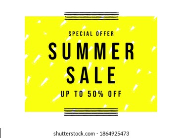 Summer sale banner template. Sale poster minimal style.