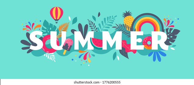 Summer sale banner template. Vector background