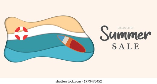Summer Sale Banner Template Vector