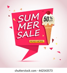 Summer sale banner template, vector eps 10 format.