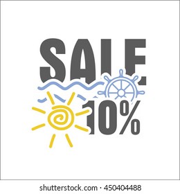 Summer sale banner with ten percent