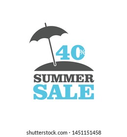 Summer sale banner with umbrella