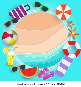 Summer Sale banner. Vector illustration. beach element in summer