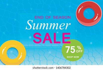Summer sale banner vector illustration.