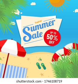 Summer Sale Banner Vector illustration. Discount template design for business.
