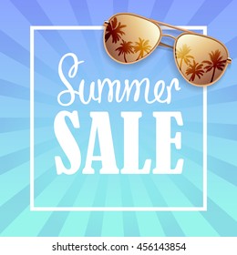 Summer sale banner. Vector illustration