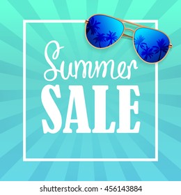 Summer sale banner. Vector illustration