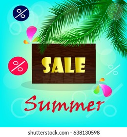 Summer sale banner. Vector illustration.