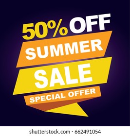 Summer sale banner. Vector illustration.