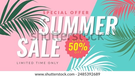 Summer sale banner. Vector illustration