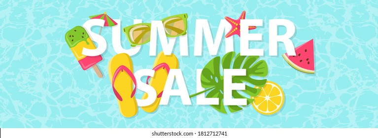 Fondo del grupo vectorial del banner de venta de verano