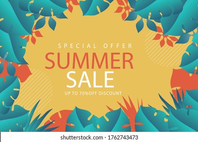 Summer Sale banner vector template design