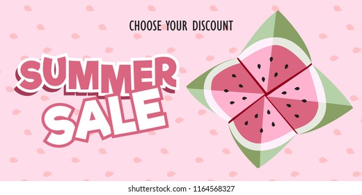 Summer Sale banner_Origami watermelon design