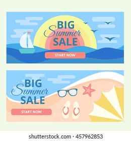 Summer sale banners vector