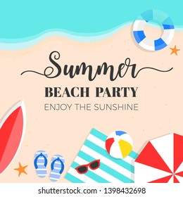 Summer sale, Summer beach background vector illustration