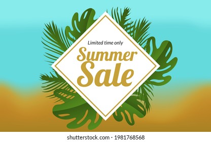 summer sale beach design background holiday enjoy travel landscape nature element design promotion relax season vocation 