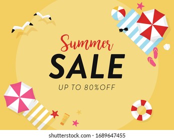 Summer sale Beach elements background vector illustration