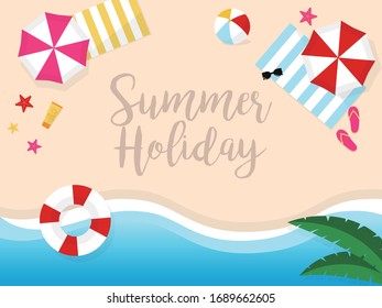Summer sale Beach elements background vector illustration