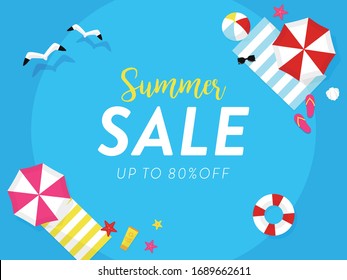 Summer sale Beach elements background vector illustration