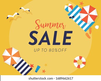 Summer sale Beach elements background vector illustration