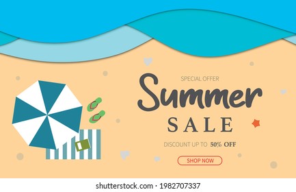 Summer Sale Beach Paper Template