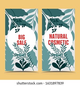 Summer sale. Big sale. Web banner or poster for e-commerce, on-line cosmetics shop, fashion & beauty shop, store. Vector