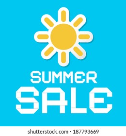 Summer Sale Blue Vector Background